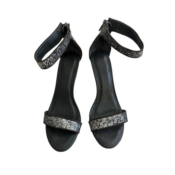 JOIE Pewter Silver Metallic Glitter Dress Heels Size 36 - Picture 2 of 7